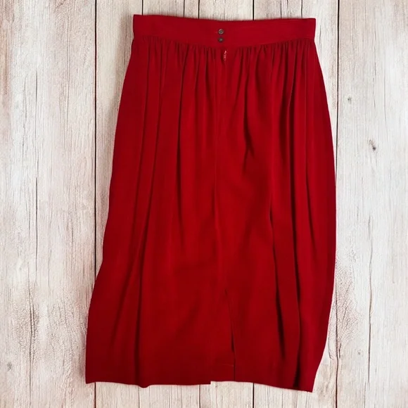 Vintage 80’s Nicole Miller Women’s 2-Piece Red Blazer Skirt Suit Set ~ Size 10 - Picture 7 of 10